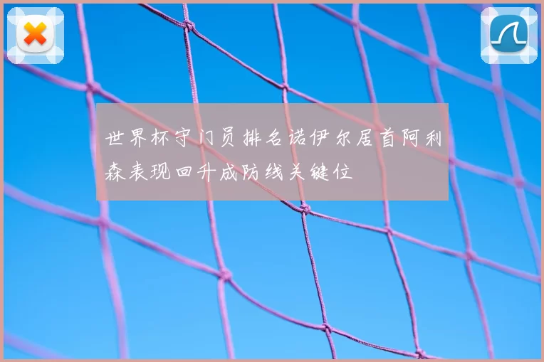 世界杯守门员排名诺伊尔居首阿利森表现回升成防线关键位